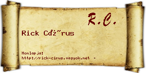 Rick Círus névjegykártya